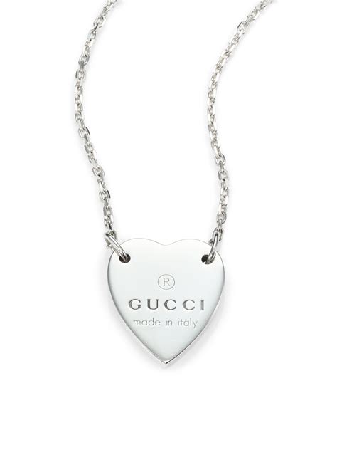 gucci heart pendant necklace|gucci sterling silver heart necklace.